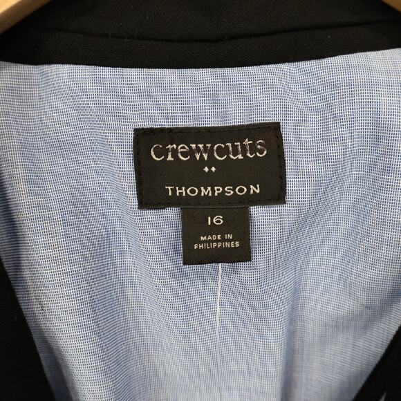 NWT J.Crew Crewcuts Boy's Thompson Suit Jacket Flex Chino Black Size 16 - Picture 7 of 9